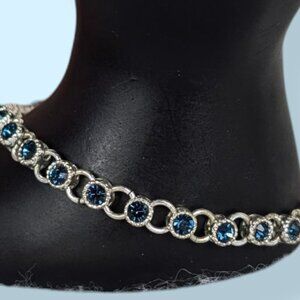 Avon Blue Rhinestone Tennis Bracelet & Extender